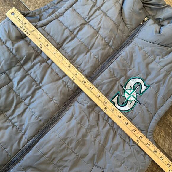 MLB Seattle Mariners Kids' Puffy Vest Gray Size Youth L - Picture 4 of 5
